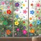 288 Pcs Y2k Cute Flowers Wall Sticker Colorful Floral Wall Decal Vinyl Peel and Stick Preppy Hippie Stickers Aesthetic Wall Flowers Wall Decor for Nursery Bedroom(9.1 x 11.4 Inch,Bright Colors)